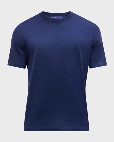 Stefano Ricci Men's Cashmere Crewneck T-shirt In Blue