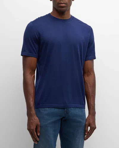 Stefano Ricci Men's Cashmere Crewneck T-shirt In Grey