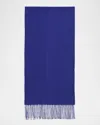 Stefano Ricci Men's Cashmere Embroidered Monogram Scarf In Blue