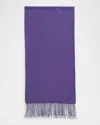 Stefano Ricci Men's Cashmere Embroidered Monogram Scarf In Blueberry Purple