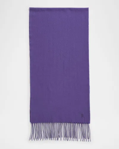Stefano Ricci Men's Cashmere Embroidered Monogram Scarf In Purple