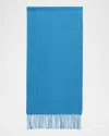 Stefano Ricci Men's Cashmere Embroidered Monogram Scarf In Light Blue