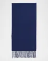 Stefano Ricci Men's Cashmere Embroidered Monogram Scarf In Prince Blue