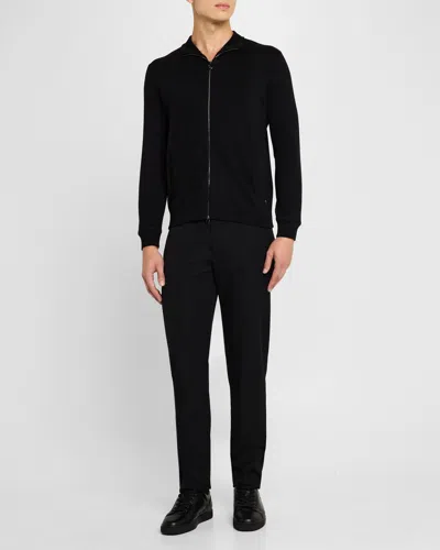 Stefano Ricci Men's Cashmere Full-zip Sweater In Black