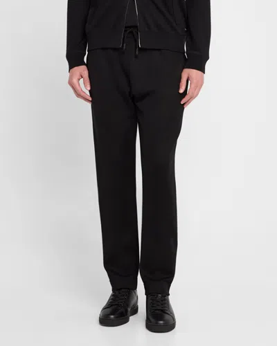 Stefano Ricci Men's Cashmere Knit Drawstring Trousers In Black