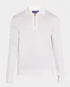 Stefano Ricci Men's Cashmere Polo Sweater In Beige