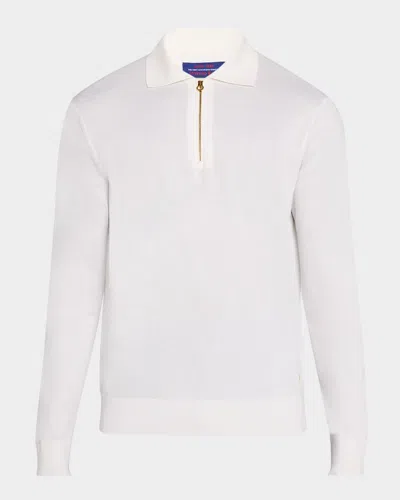 Stefano Ricci Men's Cashmere Polo Sweater In Beige