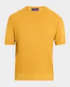 Stefano Ricci Men's Cashmere Short-sleeve Crewneck Sweater In Gold