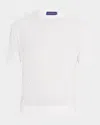 Stefano Ricci Men's Cashmere Short-sleeve Crewneck Sweater In White