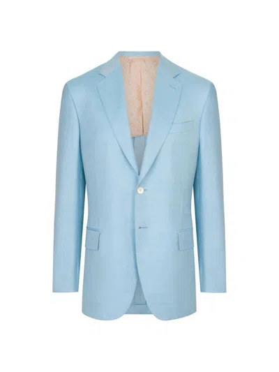 Stefano Ricci Men's Classic 2 Button Blazer In Cashmere And Silk In Blue