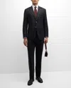 Stefano Ricci Men's Classic Solid Wool Suit In Black