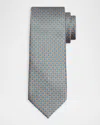 Stefano Ricci Men's Connected Medallion Silk Tie In Gray