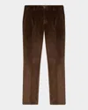 Stefano Ricci Men's Cotton-blend Corduroy Trousers In Brown
