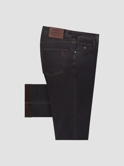 Stefano Ricci Men's Cotton Blend Tapered Jeans In Black