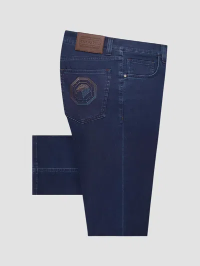 Stefano Ricci Men's Cotton Blend Tapered Jeans In Blue