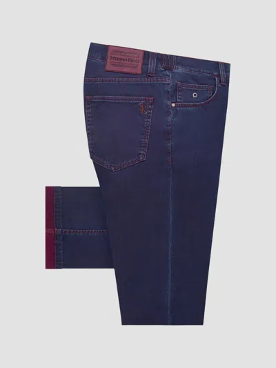 Stefano Ricci Men's Cotton Blend Tapered Jeans In Blue