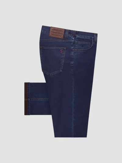 Stefano Ricci Men's Cotton Blend Tapered Jeans In Blue