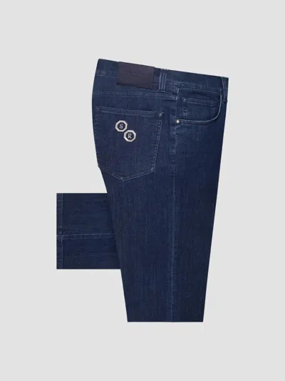 Stefano Ricci Men's Cotton Blend Tapered Jeans In Blue