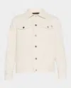 Stefano Ricci Men's Cotton Corduroy Trucker Jacket In White