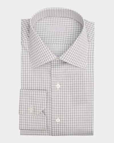 Stefano Ricci Men's Cotton Micro-check Dress Shirt In Black Check