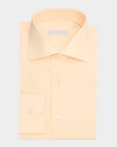 Stefano Ricci Men's Cotton Point-collar Dress Shirt In Light Orange