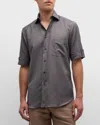 Stefano Ricci Men's Cotton Short-sleeve Shirt In Purple