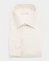 Stefano Ricci Men's Cotton, Silk And Linen Stripe Dress Shirt In Beige
