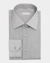 Stefano Ricci Men's Cotton Tonal Stripe Dress Shirt In Grey
