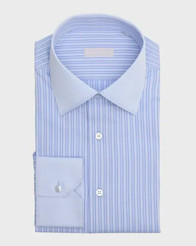 Stefano Ricci Men's Cotton Tonal Stripe Dress Shirt In Light Blu  Blu