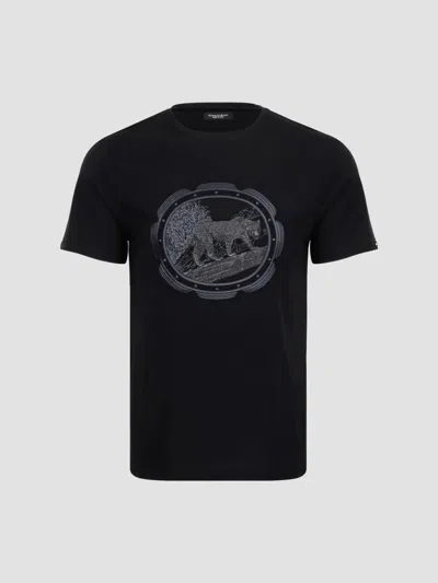 Stefano Ricci Men's Cotton-blend Embroidered Cheetah T-shirt In Black
