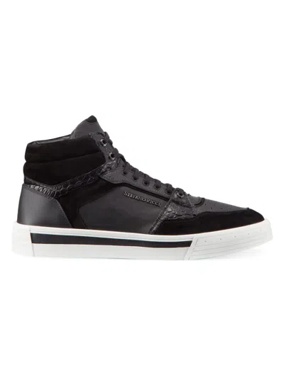 Stefano Ricci Men's Croc And Calf Ankle Boots In Black