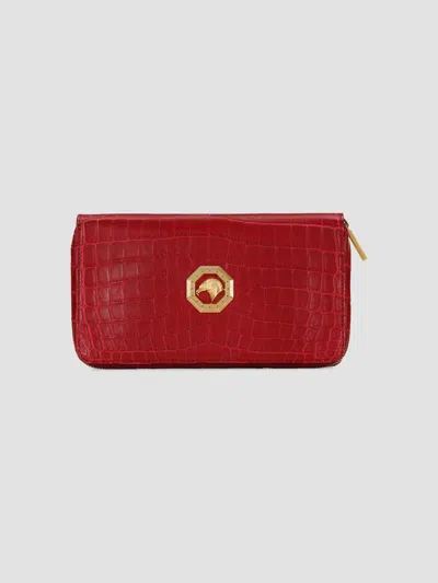 Stefano Ricci Men's Crocodile And Calf Leather Bag In Merlot Red