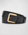 Stefano Ricci Men's Crocodile Leather Belt In Multi