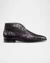Stefano Ricci Men's Crocodile Leather Chukka Boots