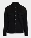Stefano Ricci Men's Crocodile-trim Knit Blouson In Black
