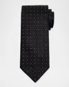 Stefano Ricci Men's Crystal-embellished Geometric Silk Tie In Black