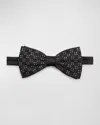 Stefano Ricci Men's Crystal-embellished Silk Bow Tie In Black