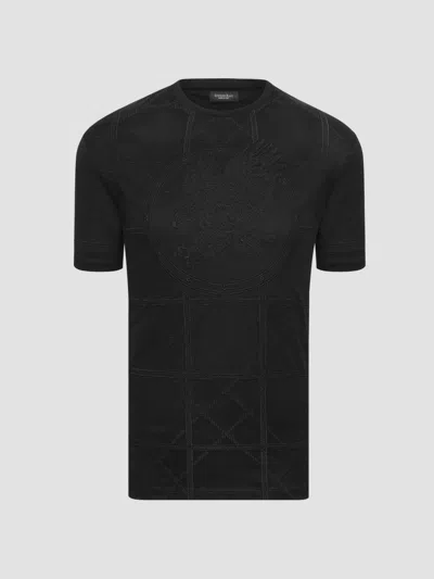 Stefano Ricci Men's Eagle Embroidered Design T-shirt In Black