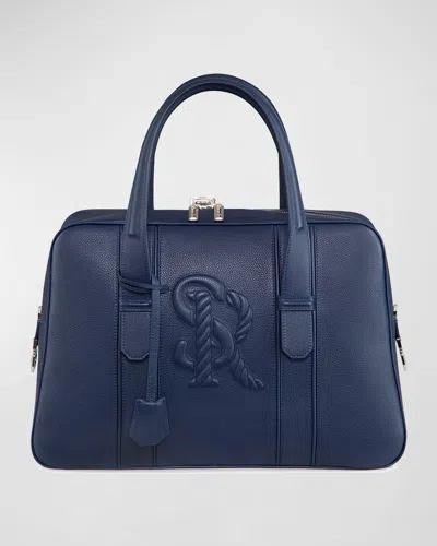Stefano Ricci Men's Embossed Leather Briefcase In Blue