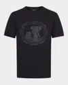 Stefano Ricci Men's Embroidered Graphic Crewneck T-shirt In Black