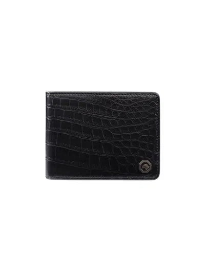Stefano Ricci Men's Exclusive Croc Bifold Wallet In Black