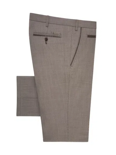 Stefano Ricci Men's Fleece Wool Trousers In Umbra Grey