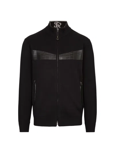 Stefano Ricci Men's Full Zip Sweater In Black