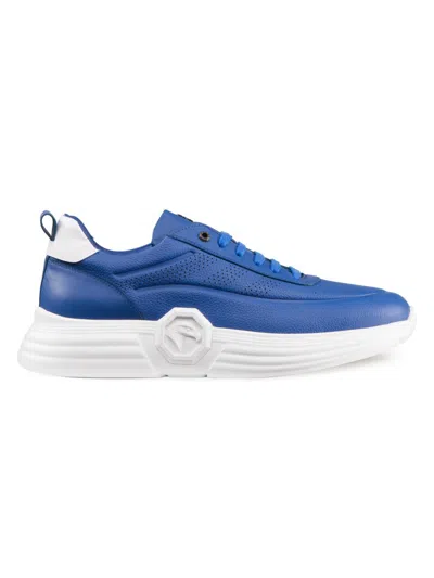 Stefano Ricci Men's Functional Calfskin Leather Trainers In Blue