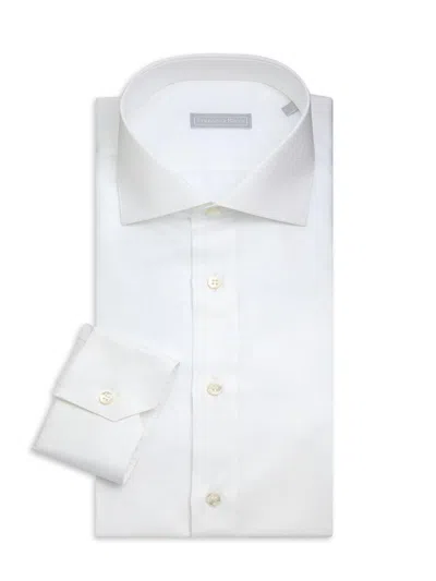 Stefano Ricci Men's Geometric Circle Cotton Dress Shirt In White
