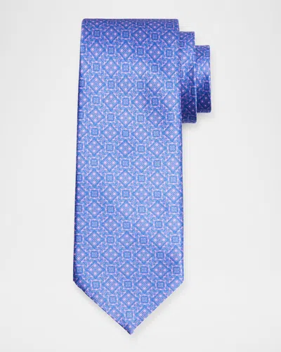 Stefano Ricci Men's Geometric Medallion Silk Tie In Blue