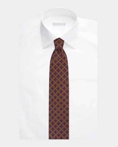 Stefano Ricci Men's Geometric Silk Tie In Brown