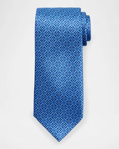 Stefano Ricci Men's Geometric Silk Tie In Light Blue