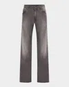 Stefano Ricci Men's Grey-wash Slim Fit Jeans In Gray