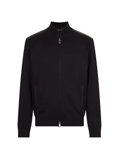 Stefano Ricci Men's Jogging Blouson Jacket With Croc Details In Black
